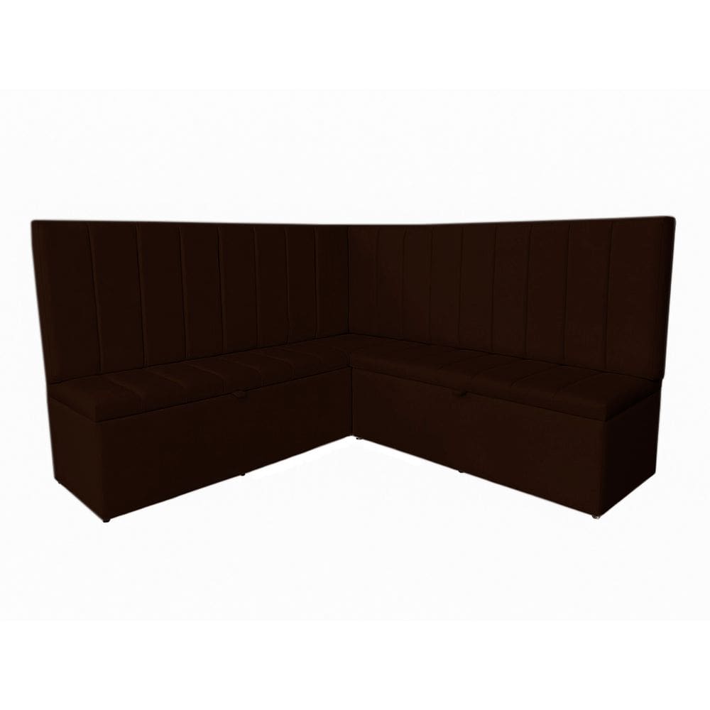 Conjunto Banco Estofado De Canto Alemão Com Baú de 140 cm Suede - Estopar