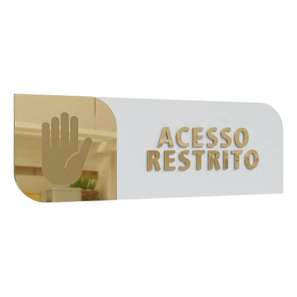 2X Placa De Porta Sinalização Acesso Restrito Mdf E Acrílic