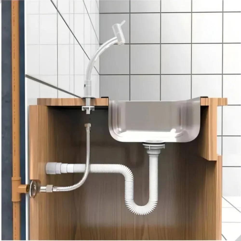 2X Engate Flexível Rápido Mangueira Rabicho 60Cm Inox Trança