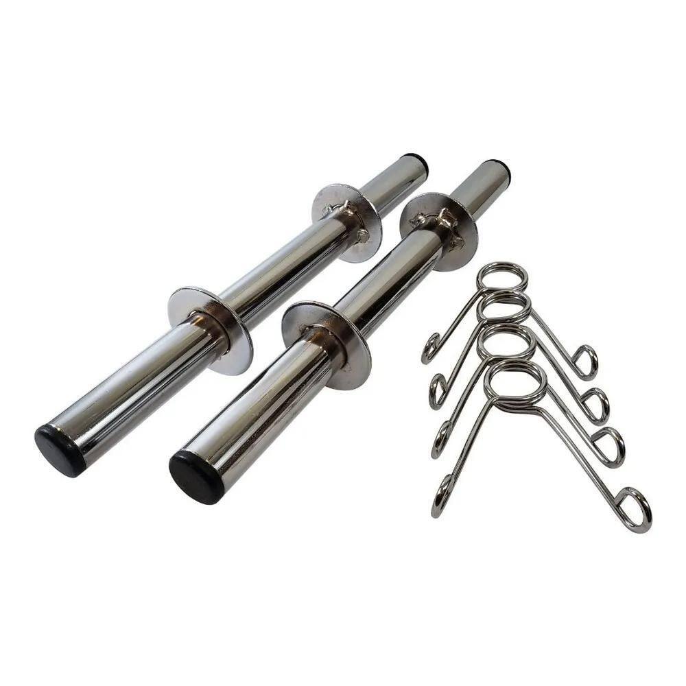 2X Par Halteres 35Cm Cromados Para Musculação Halteres Barra