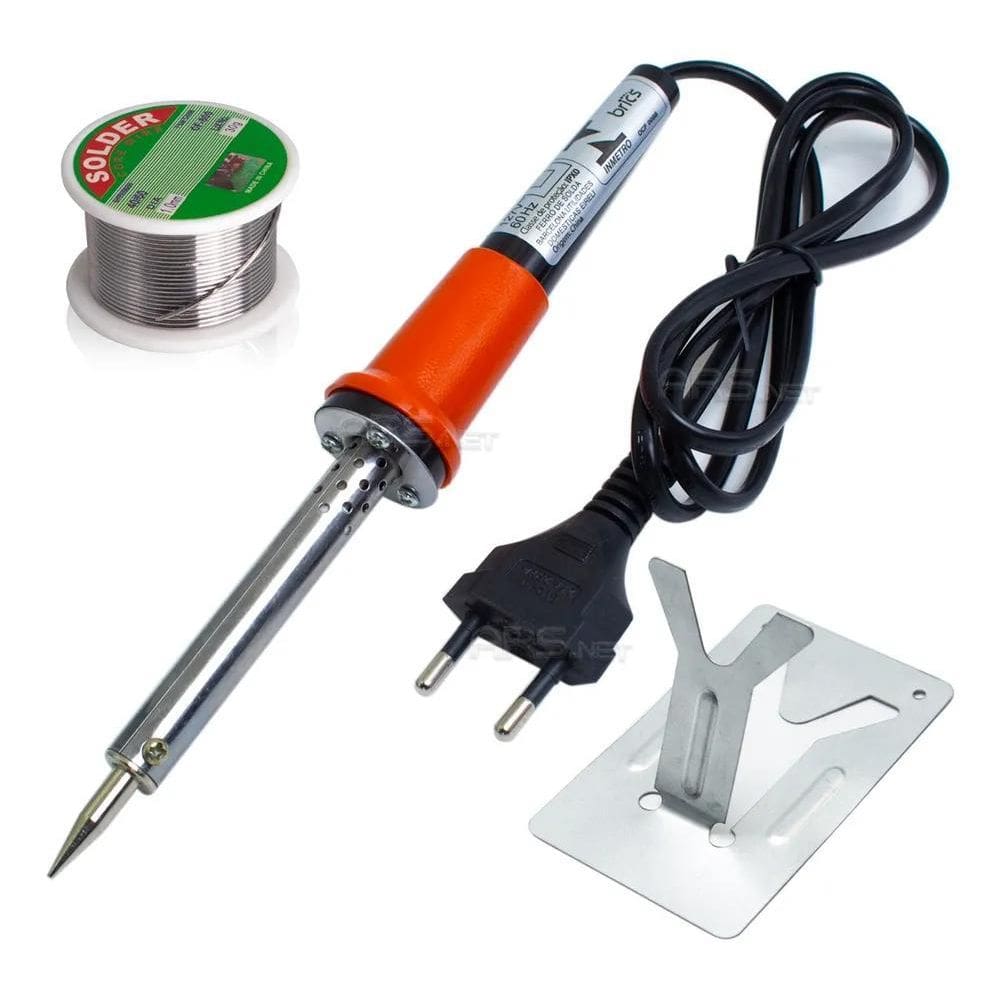 Kit Ferro De Solda Soldar Soldador 60W + Estanho + Suporte