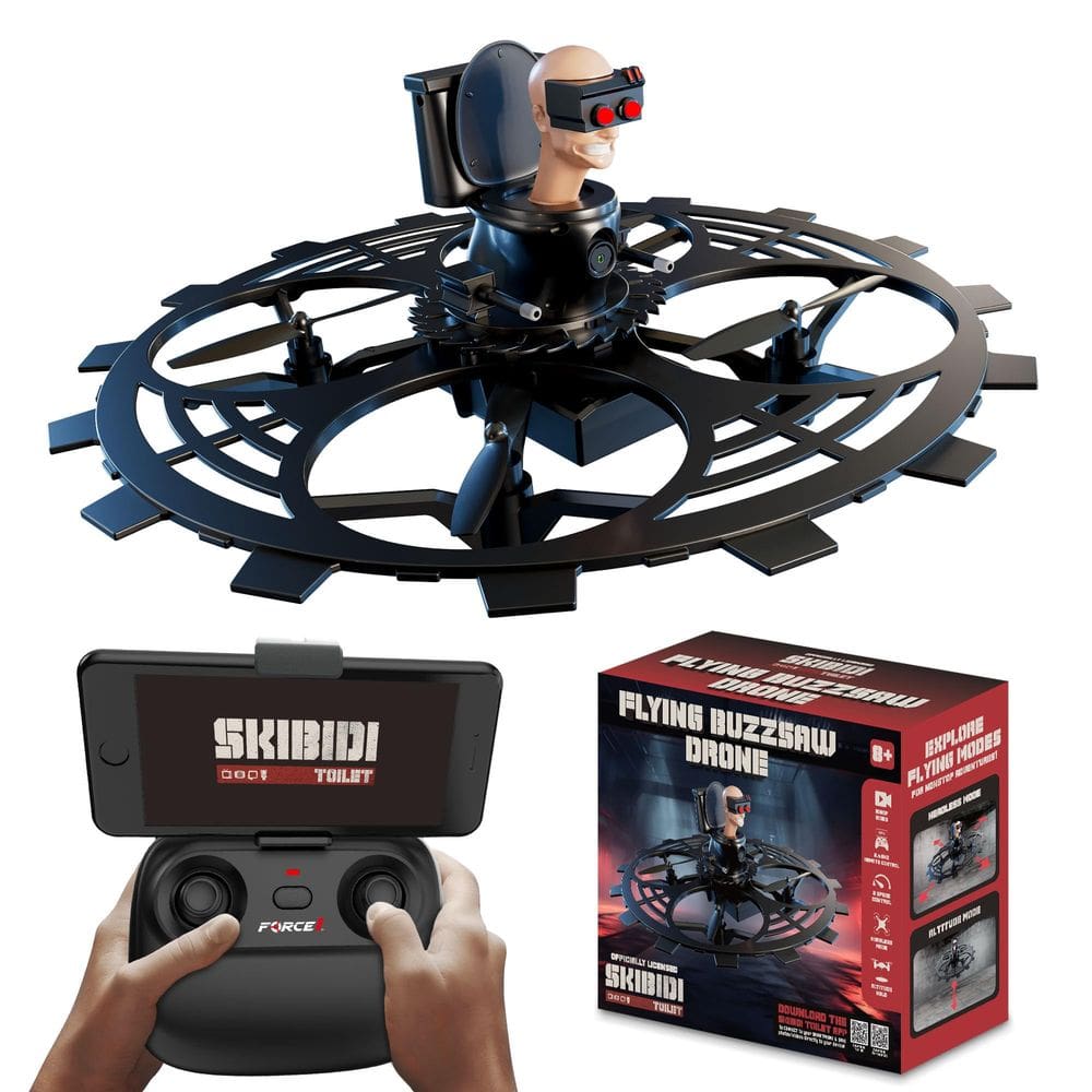 Brinquedo sanitário RC Drone Force1 Skibidi com câmera 1080p de 2,4 GHz