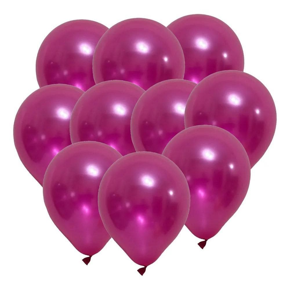 Bexiga Balão Pérola Metalizado Nº 10 Pol Com 25Un Cores Diver