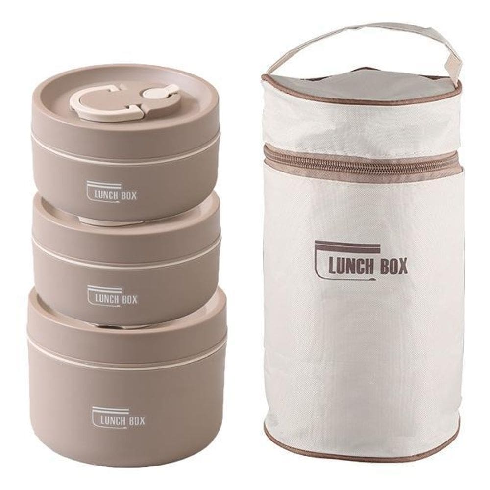 Kit 3 Marmita Térmica Redonda Viagem Bolsa Térmica Qualidade