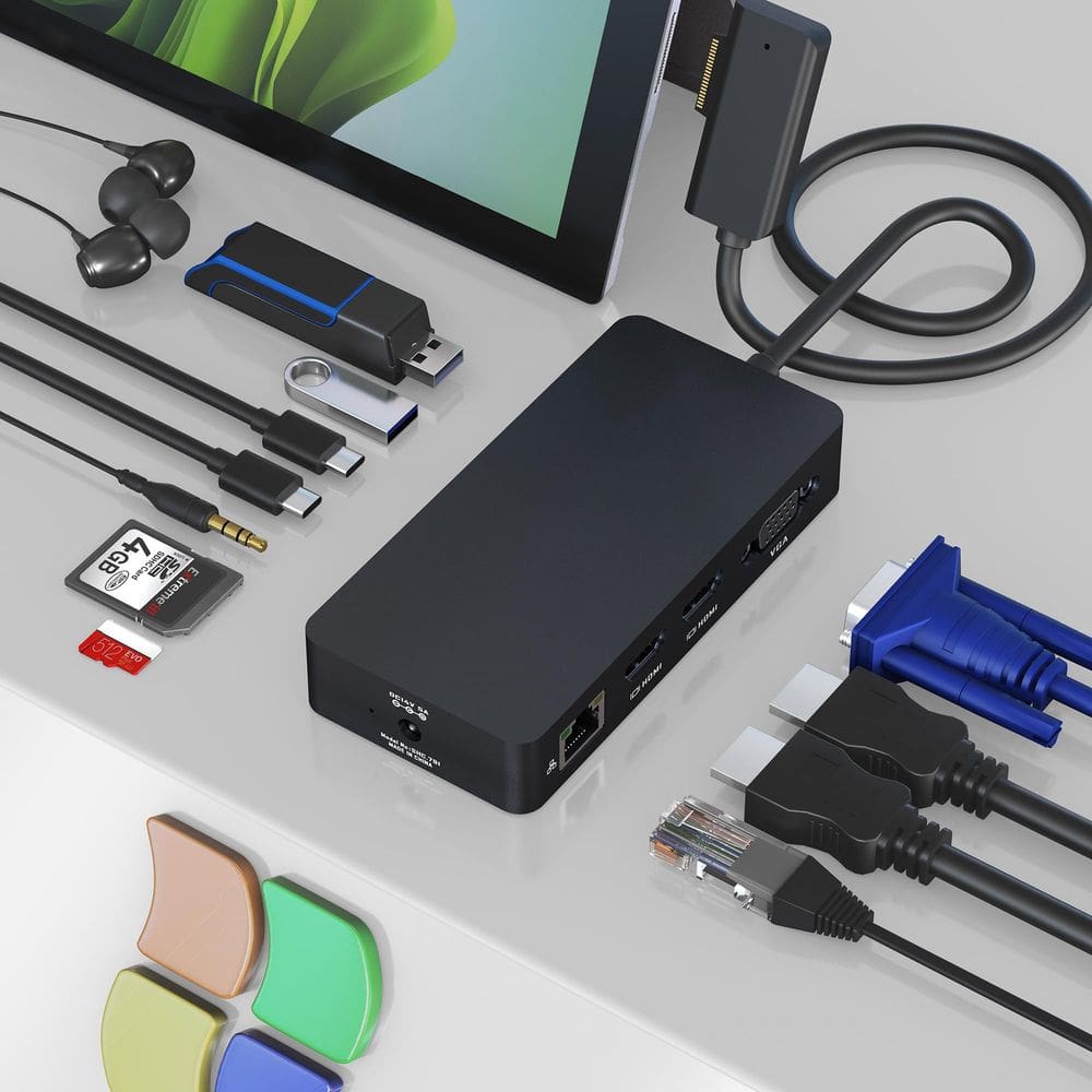 Estação de ancoragem KETAKY Pro Microsoft Surface 12 em 1