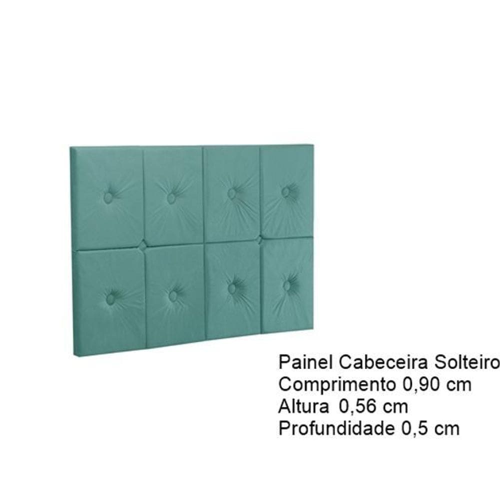 Painel Cama Box Botão Solteiro 0,90 Elegance Cor Azul