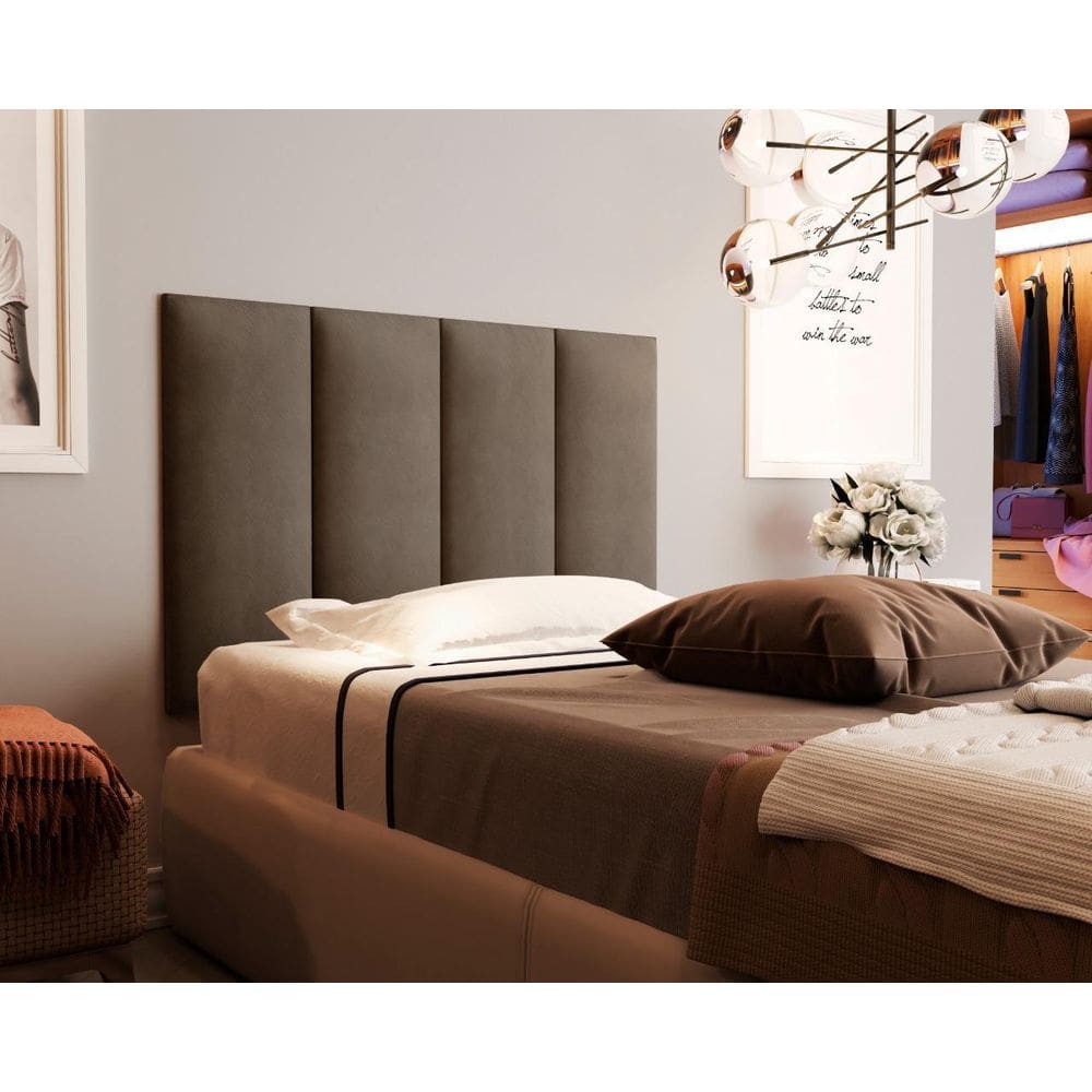 Painel Cama Box Solene 0,90 Tecido Suede Cor Marrom
