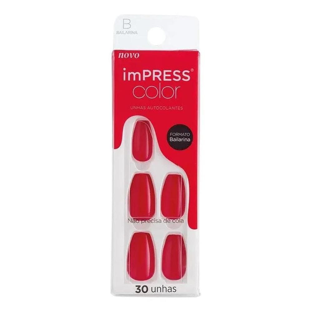 Unha Postiça Autocolante Impress Color Bailarina Kissnewyork