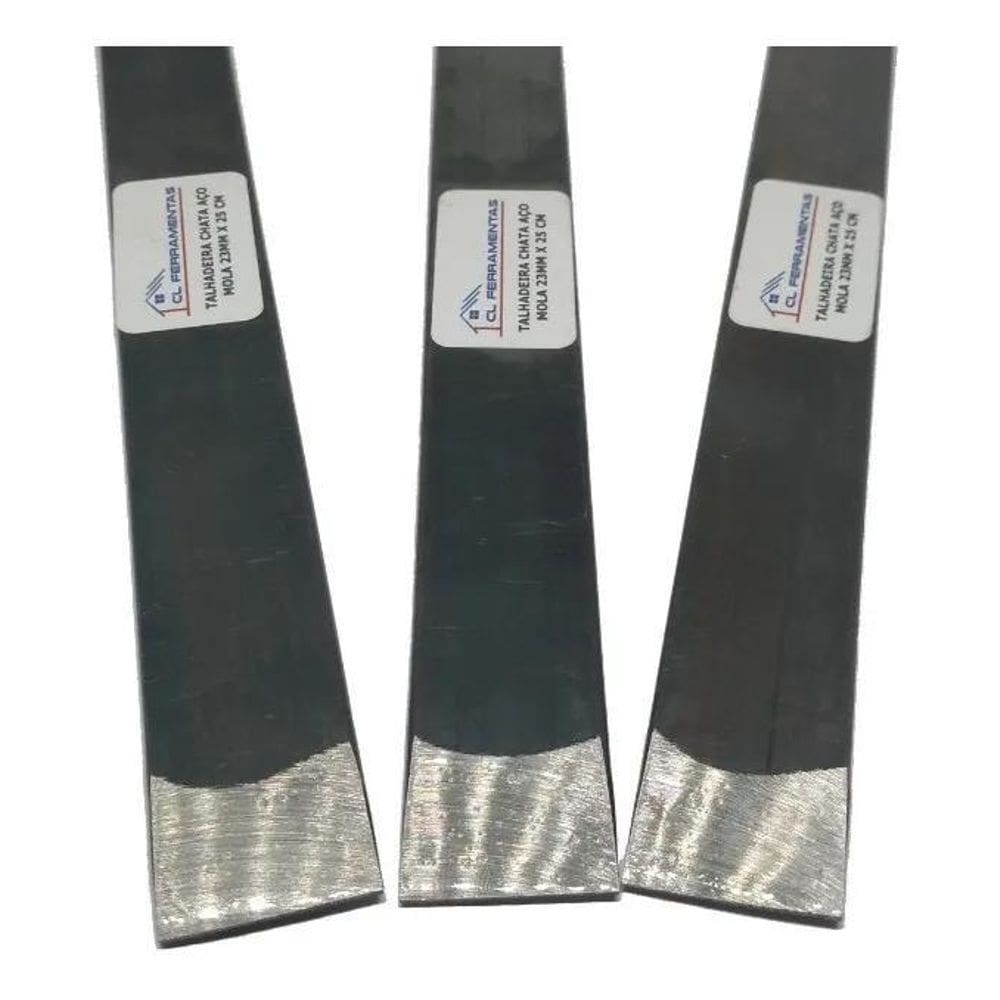 2X 03 Unidades Talhadeira Chata Aço Mola 23Mm X 25 Cm