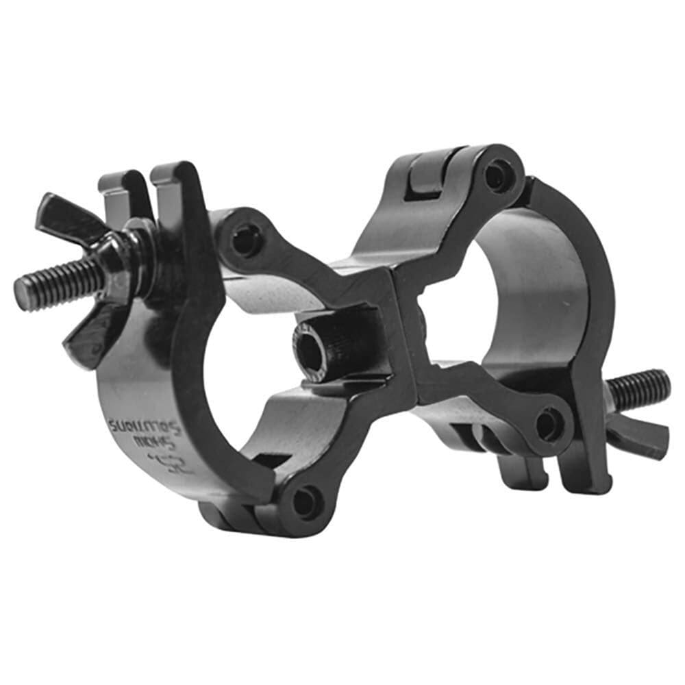 Braçadeira Odyssey LACSD25SB de alumínio pequena giratória dupla, mini, preta