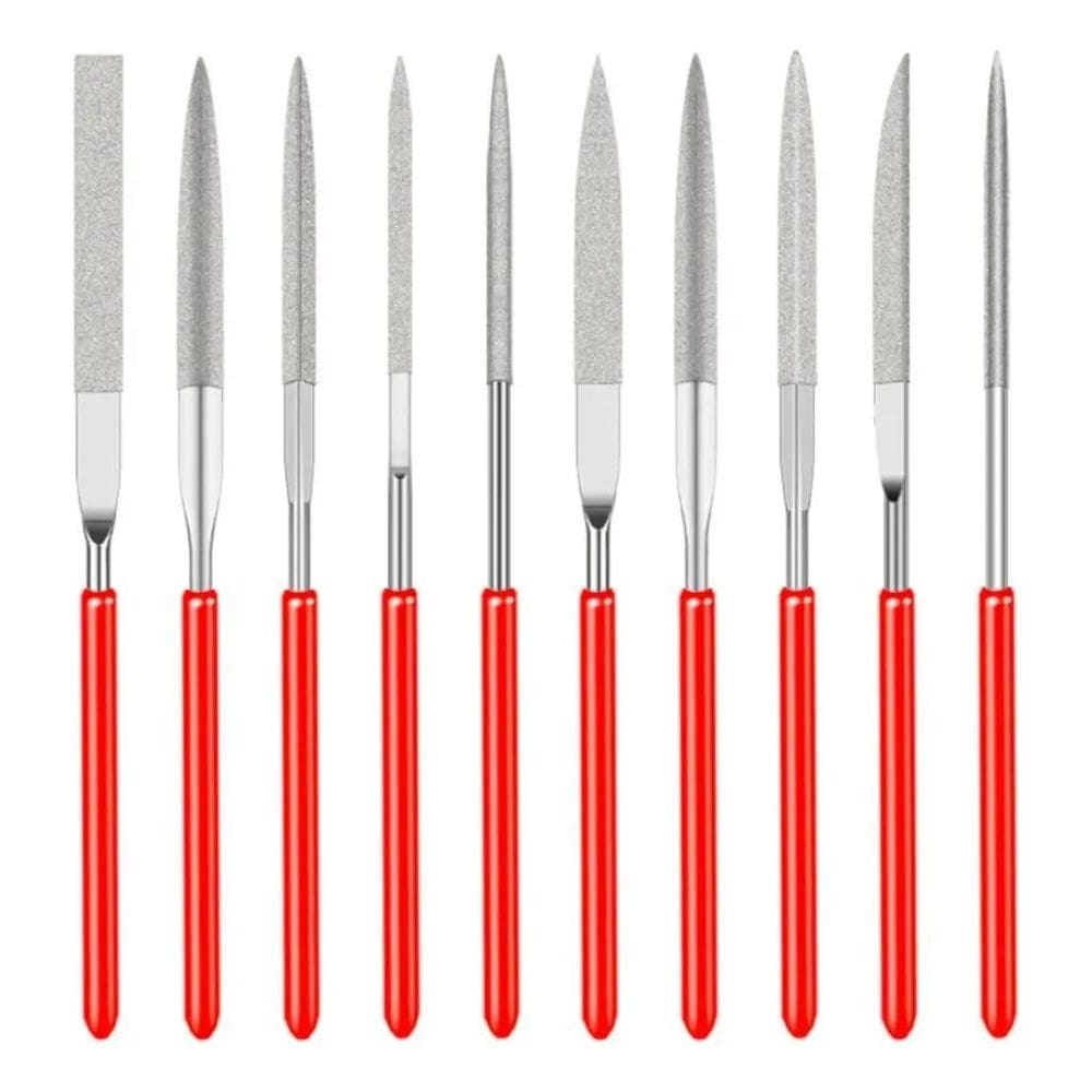 10 Pc Kit Jogo Lima Agulha Diamantada Relojoeiro Ourives