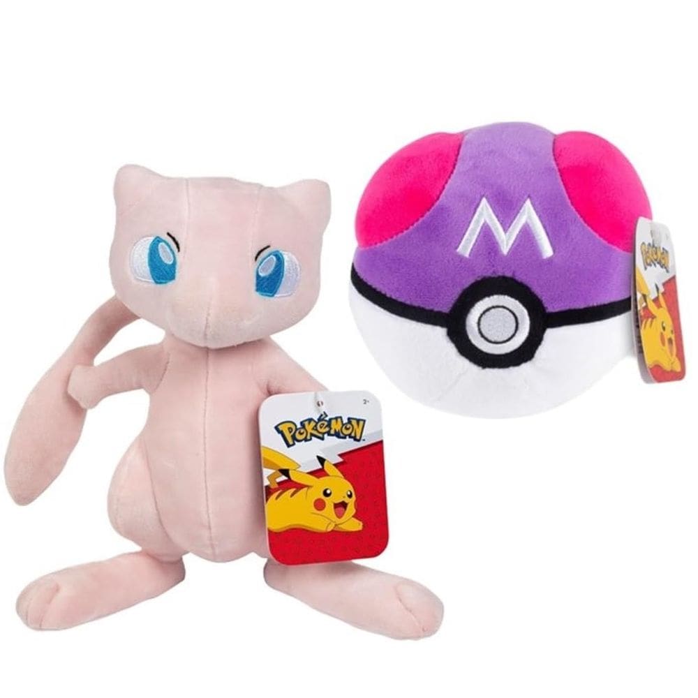 Brinquedo de pelúcia Pokémon Mew & Master Ball, pacote com 2 peças de jazz com mais de 2 anos