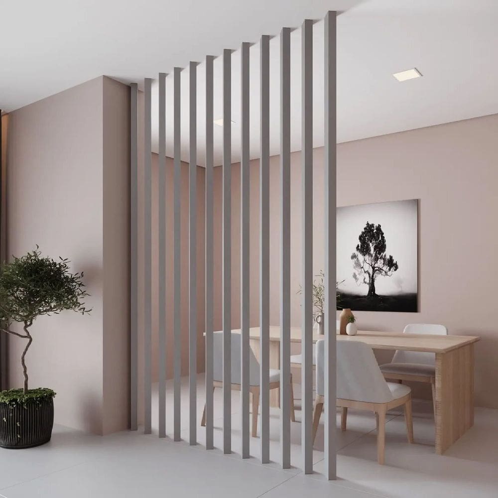 Divisória Leve Decorativa Wpc 10cm X 3,5cm X 270cm 1unidade Formaco Decor Amadeirado Cinza