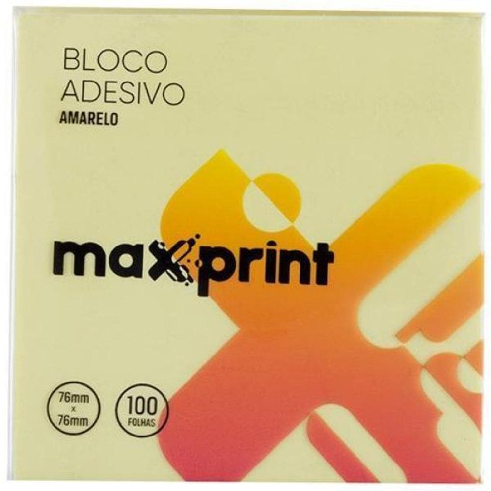 Bloco Adesivo Post-It Amarelo Maxprint
