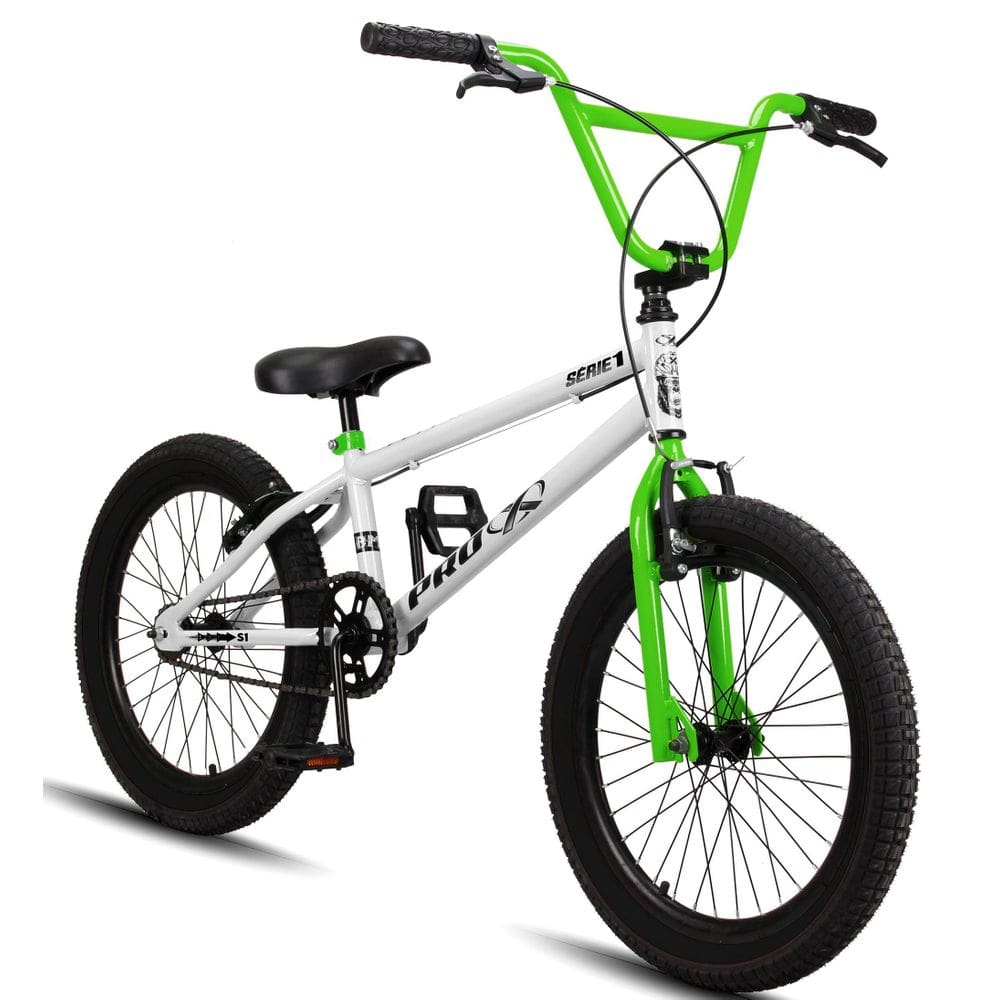 Bicicleta Aro 20 Bmx Pro-X Infantil Série 1 - Branco+Verde