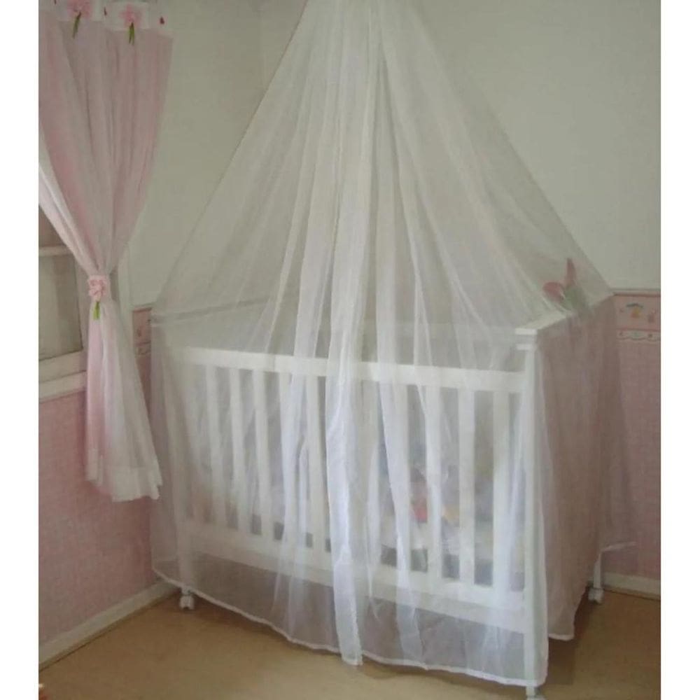 Mosquiteiro De Teto Branco Para Berço Proteção Anti-Mosquito