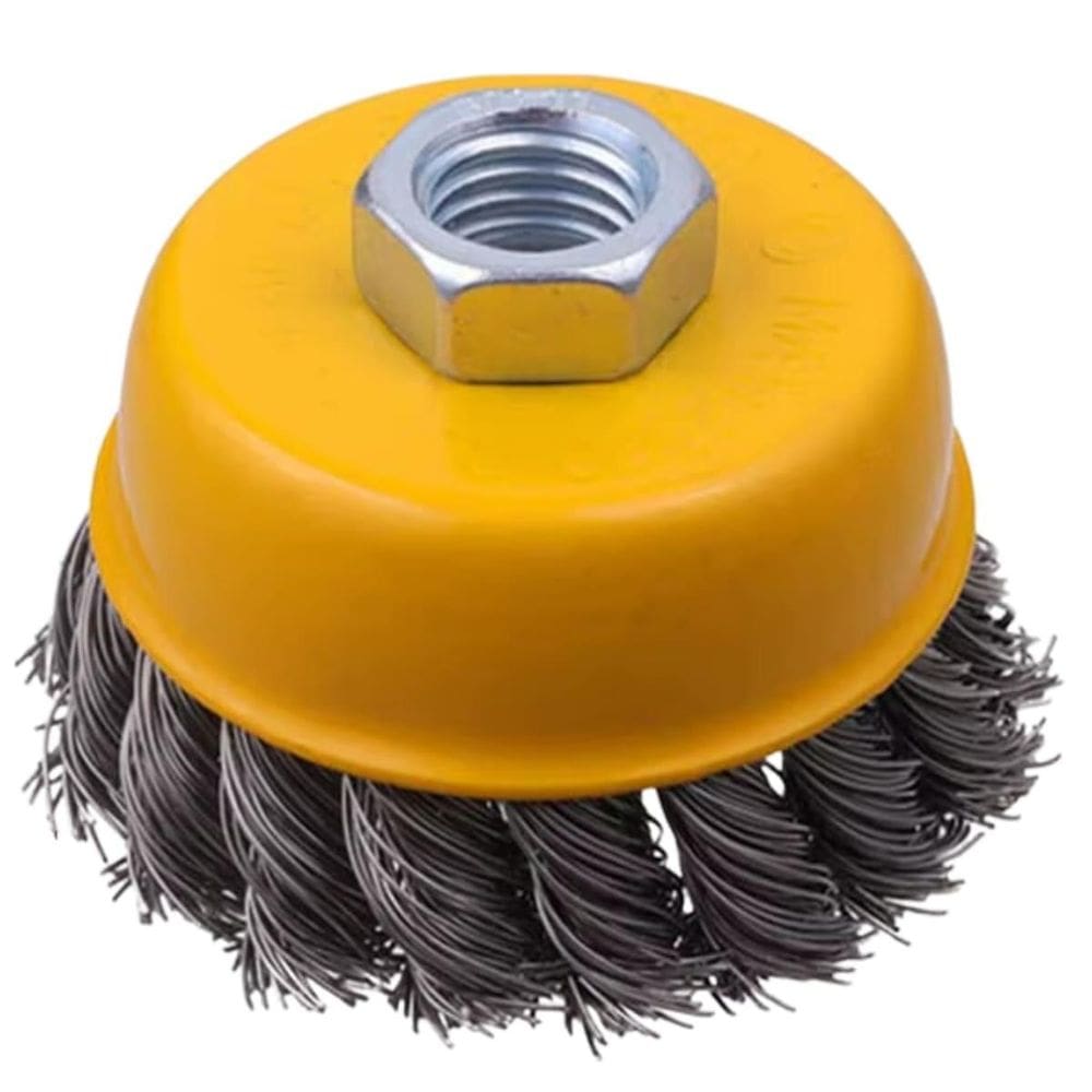 Escova De Aço Tipo Copo Cônica Circular Trançada Torcida64Mm
