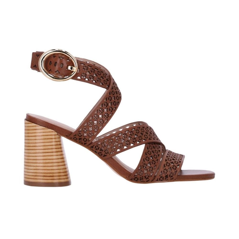 Sandália Luz da Lua com Salto Alto Grosso Vazado