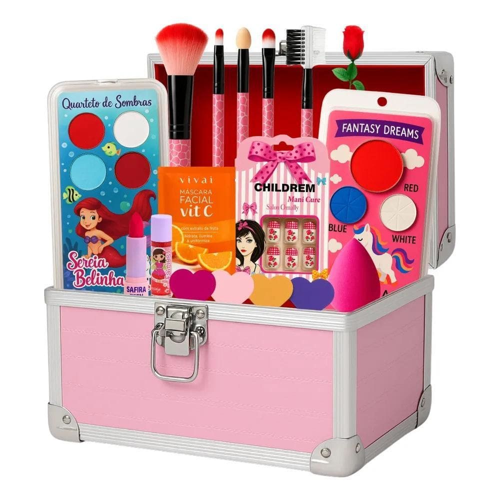 Presente Infantil Para Menina Maleta De Maquiagem Princesa