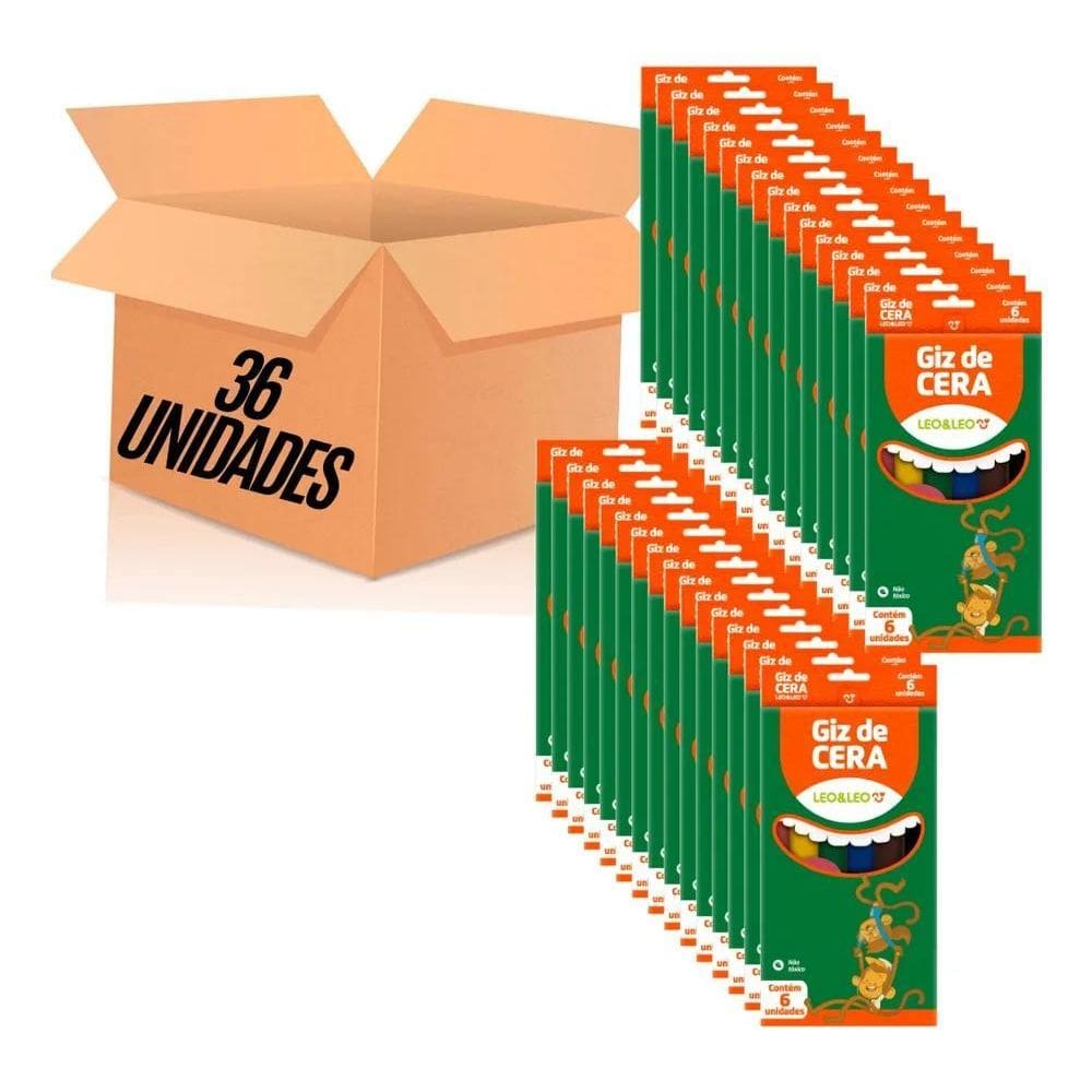 Giz De Cera Para Escola Lembrancinhas Festa 36 Unidades Leo