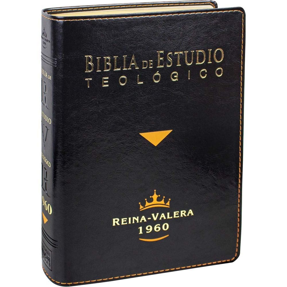 Bíblia de estudo UBS Reina Valera 1960 Teológica em couro preto