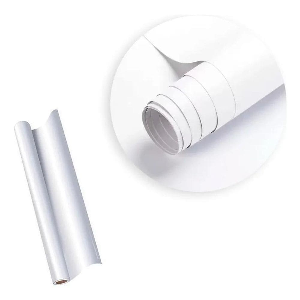 2X Papel Auto Adesivo Contact Branco Fosco 45Cm X 10 Metros