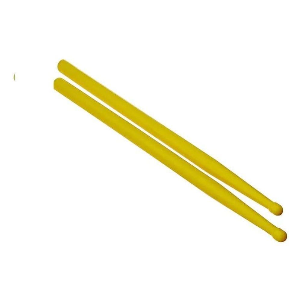 2X Baqueta Bateria Infantil  Par  Cor Amarelo Tamanho 27
