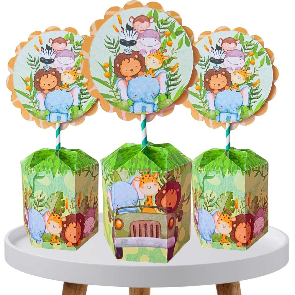 Kit 10 Centros De Mesa Safari Decorativo Para Aniversário