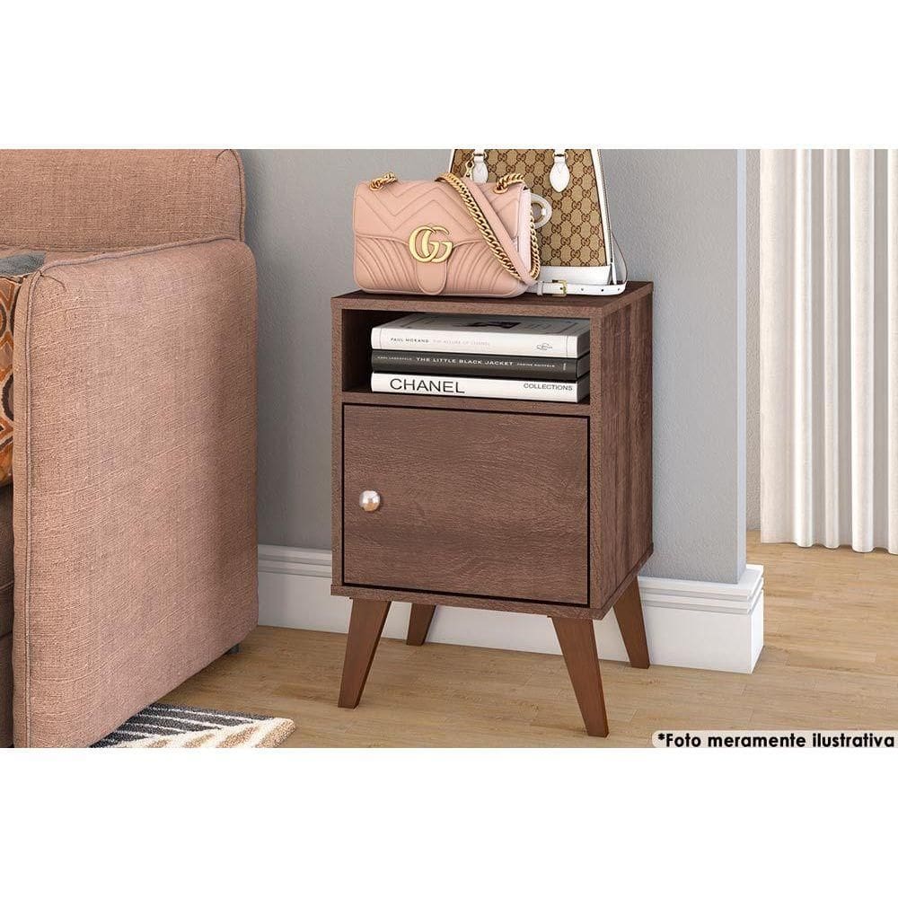 Mesa Lateral p/ Sala RT3145 c/ 1 Porta Rustico - Movelbento