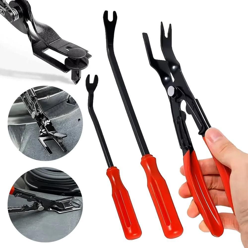 Kit 3 Ferramentas 2 Chaves + Alicate Removedor Forro Carro