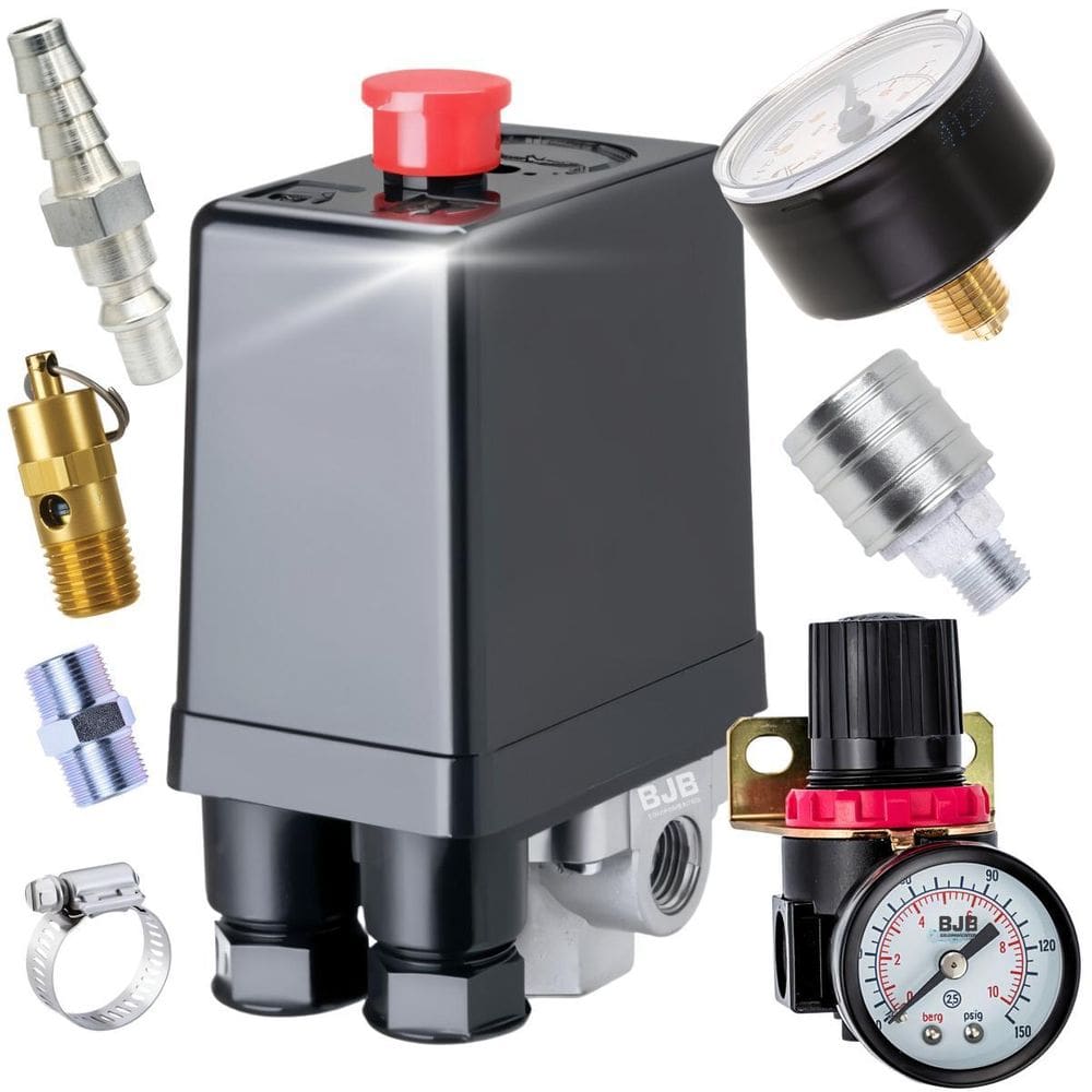 Kit Compressor Pressostato Manômetro E Válvula De Segurança