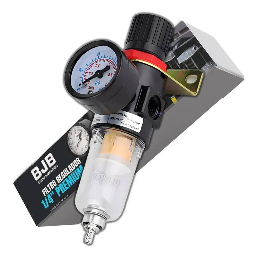 2X Filtro Regulador Ar Compressor 1/4 Com Manômetro E Supor