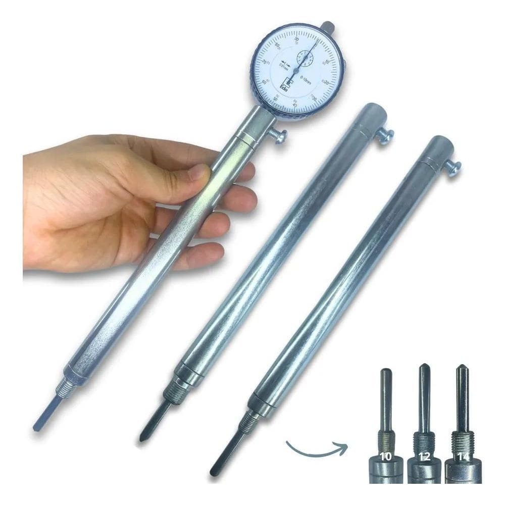 2X Kit Suporte Com Relógio Comparador Com Rosca M10 M12 M14