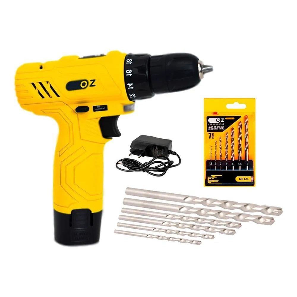 Parafusadeira Furadeira Bateria 12V Bivolt + Acessorios