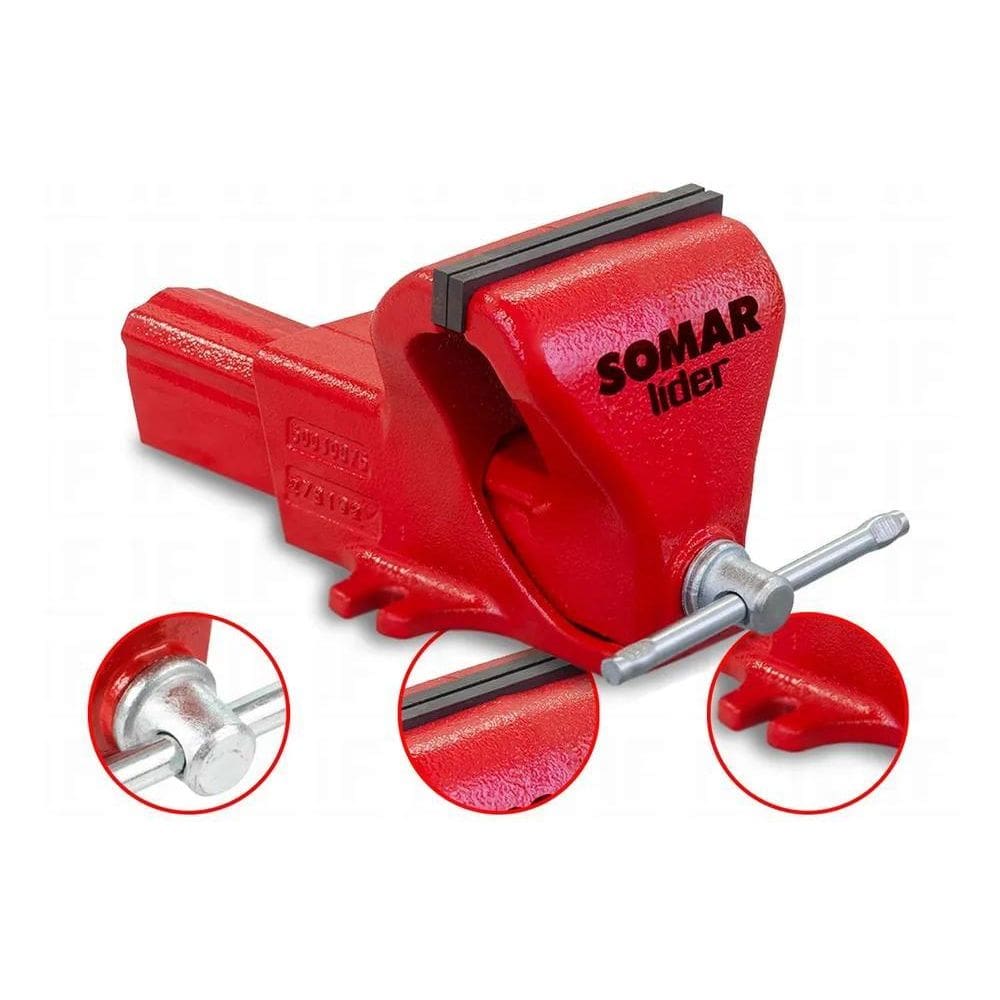 Morsa Torno De Bancada Numero 6 Somar Schulz Vermelho