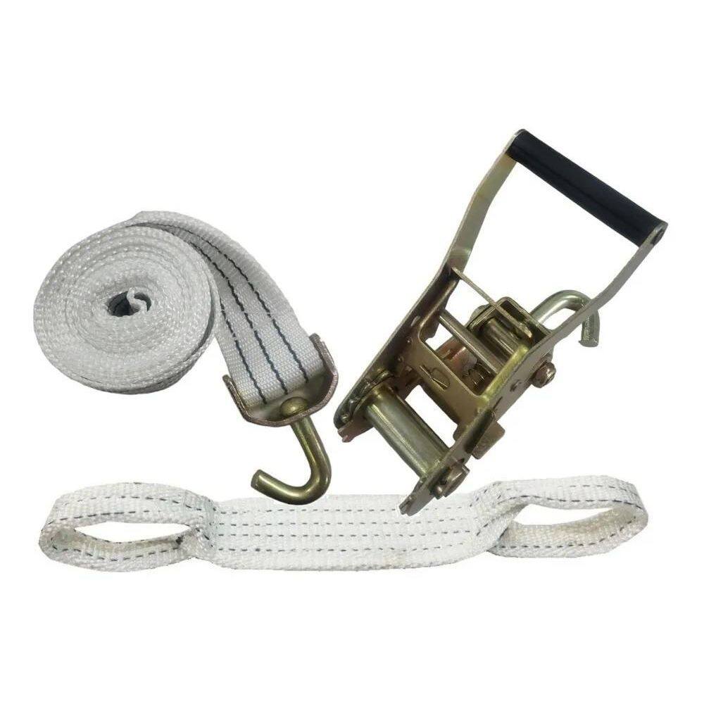 2X Kit Cinta Catraca Guincho Plataforma 5 Ton X 6Mt Cor Bran