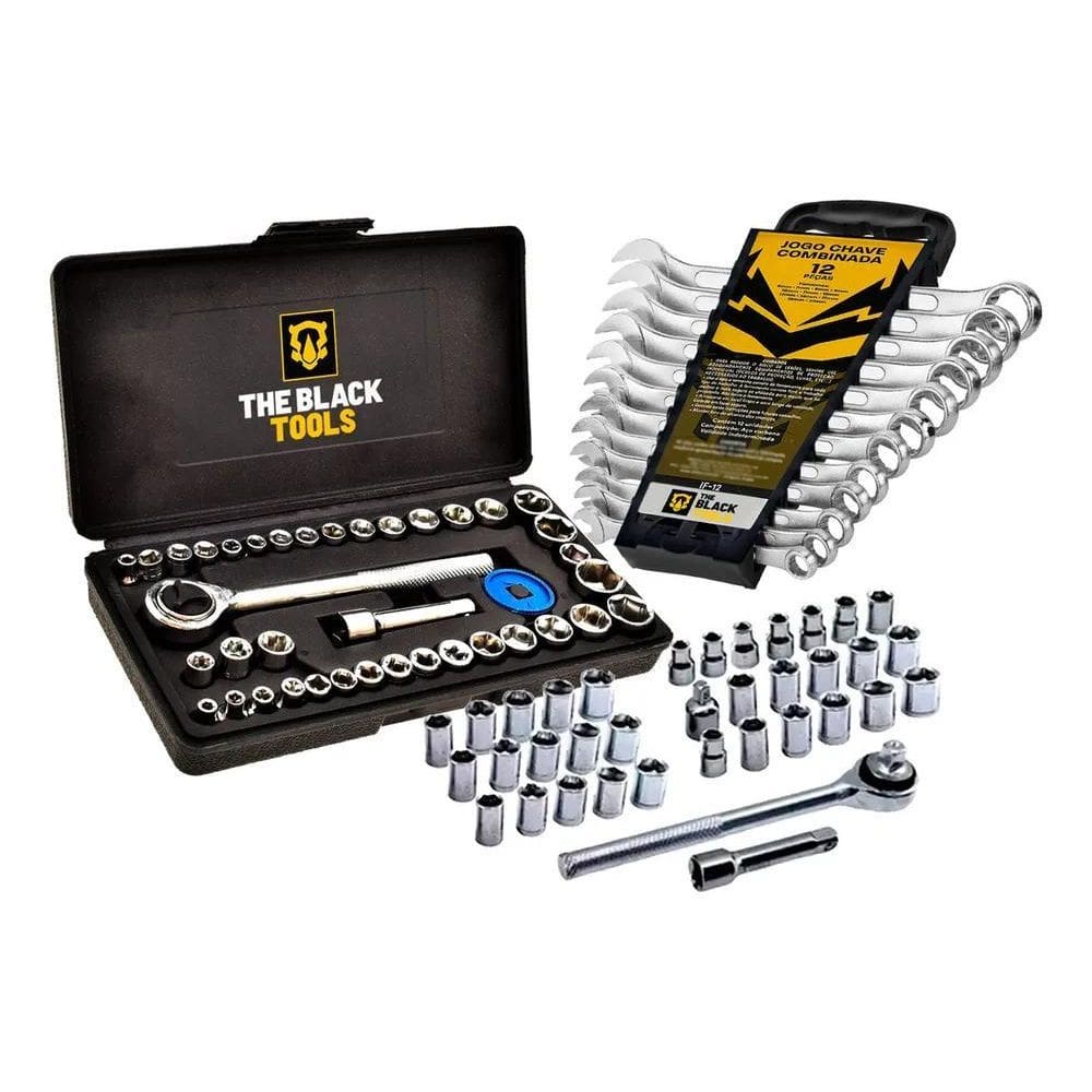 2X Kit Jogo De Ferramentas 40 Peças Com Soquetes E Kit Chave