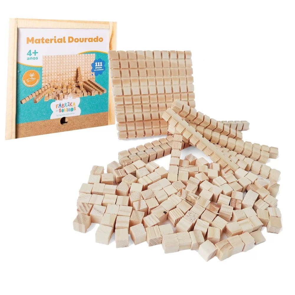 Material Dourado 111 Peças Caixa De Madeira