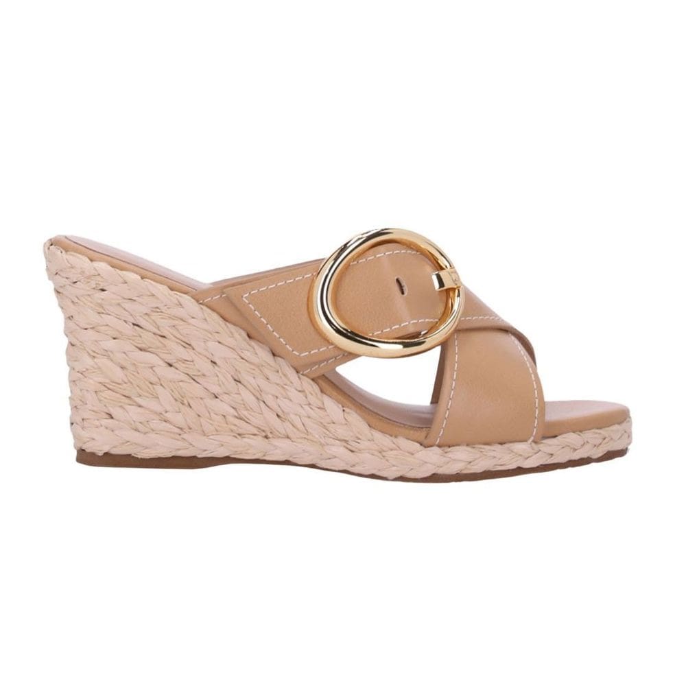 Sandália Luz da Lua Anabela Tiras Cruzadas