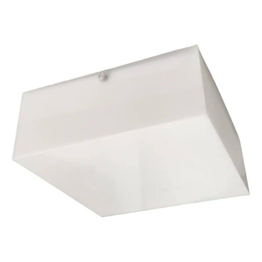 Plafon Acrílico Sobrepor Luminária 20X20 Liso Branco