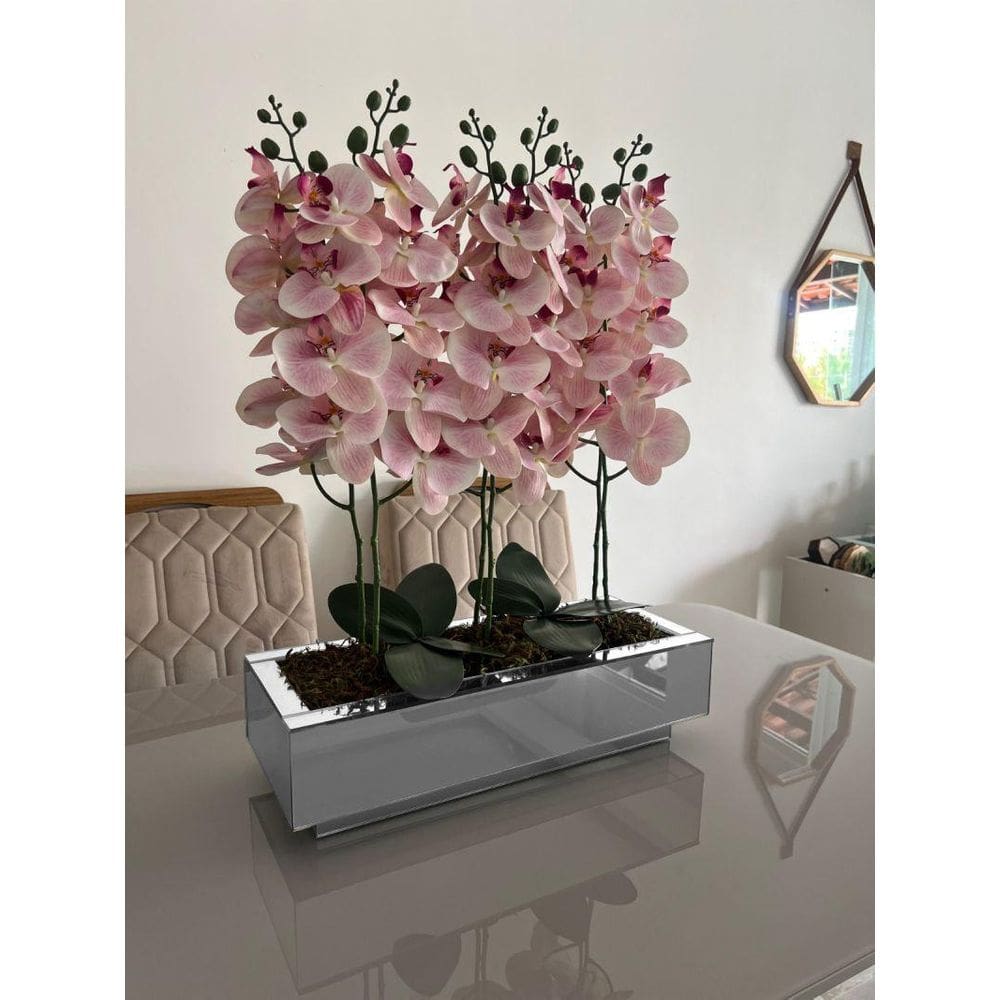 Centro De Mesa Espelhado Prata 40X20