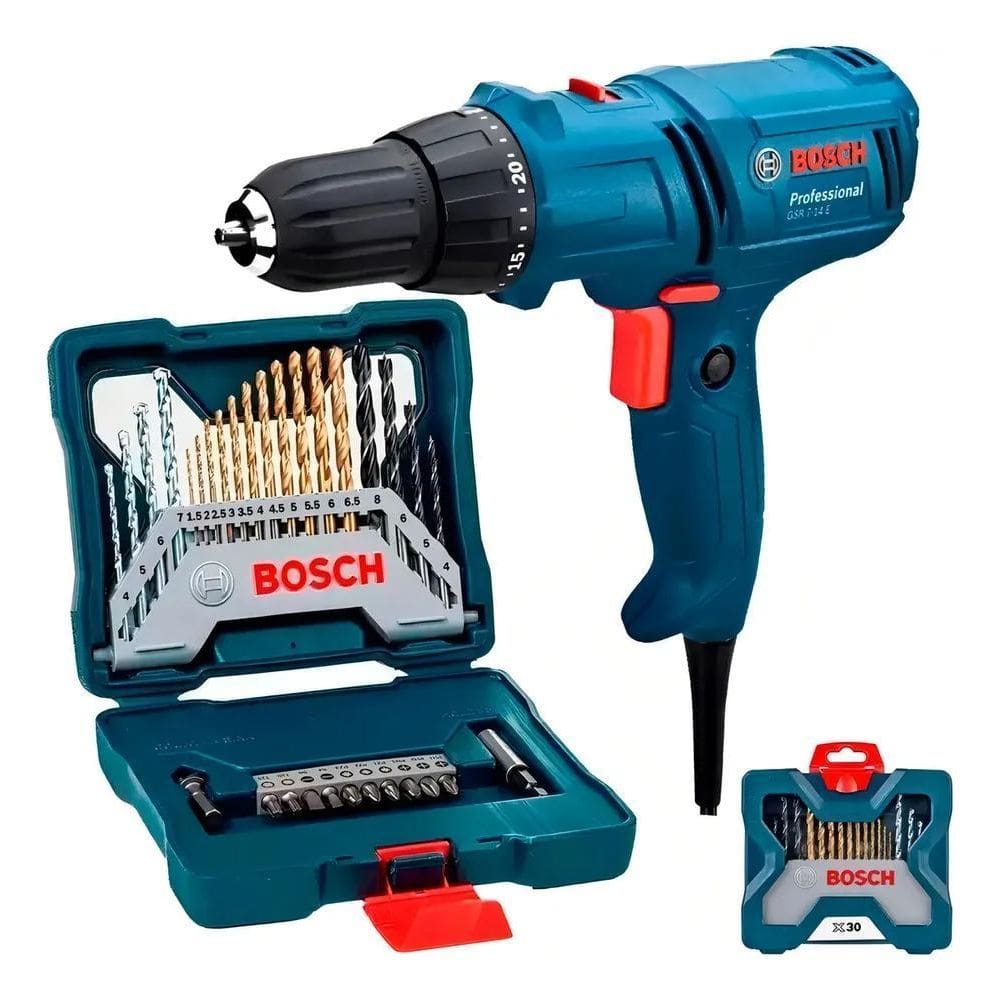 Furadeira Parafusadeira Elétrica 3/8 400W Gsr7-14E Bosch Kit