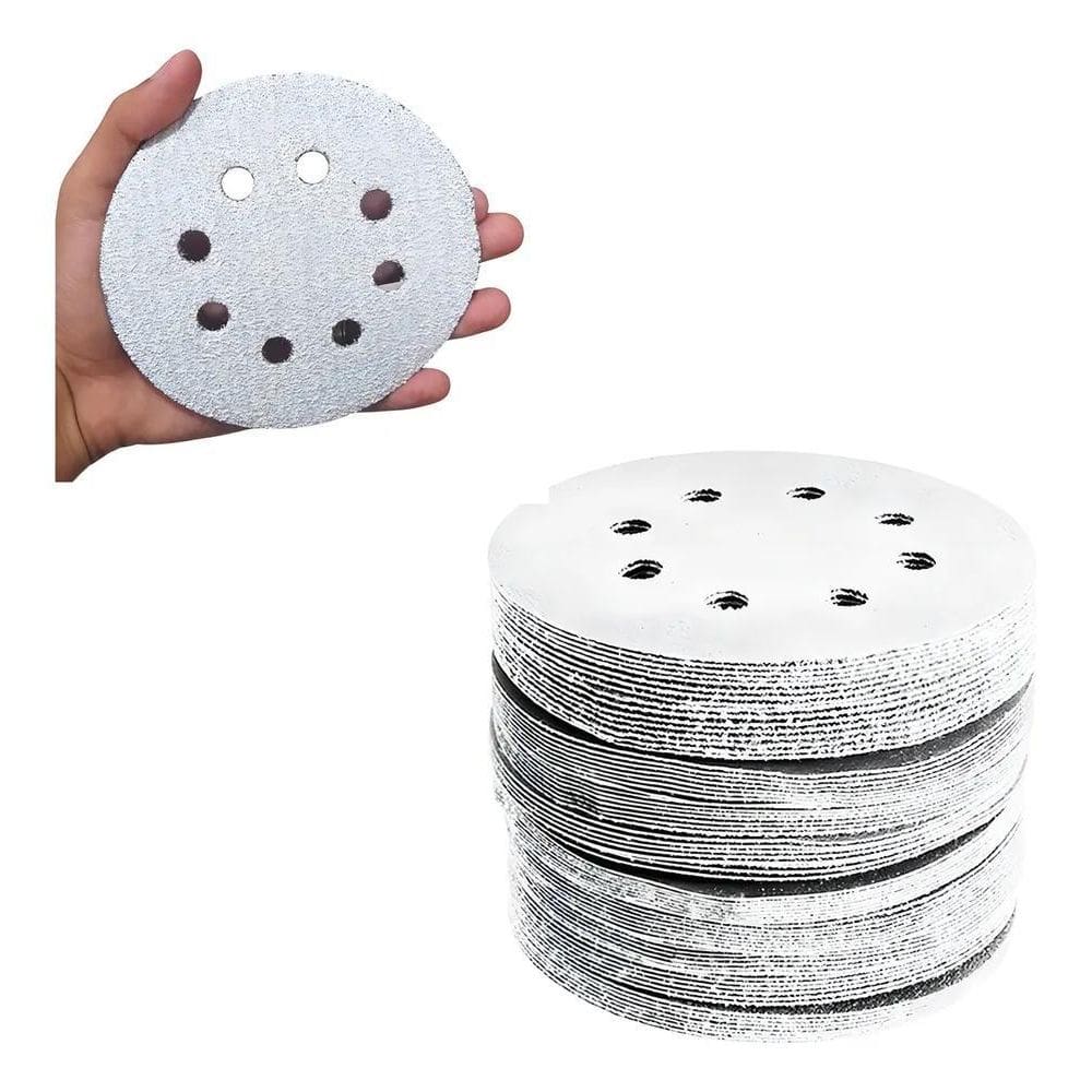Kit 10 Un. Disco De Lixa Pluma 125Mm Grãos Variados Quantida