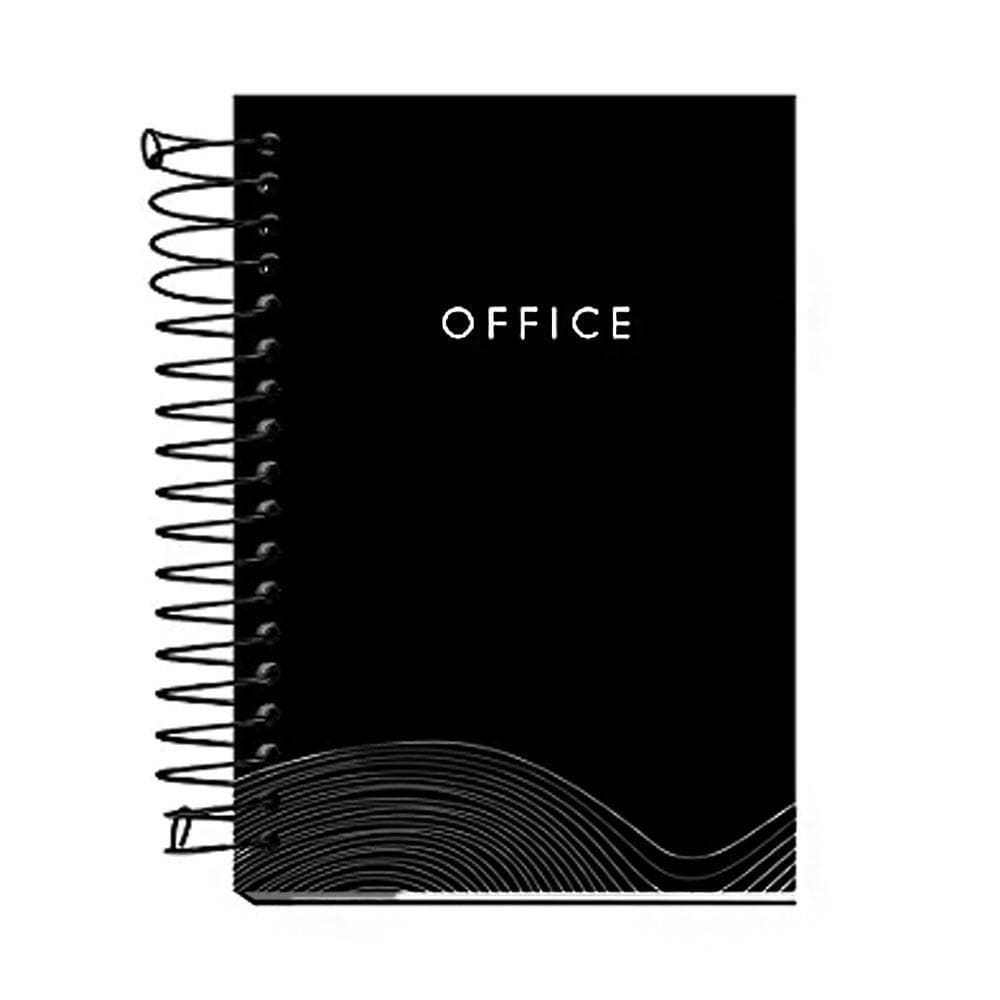 Caderno Office Preto Espiral 1/4 96 Folhas 140X202Mm Kit