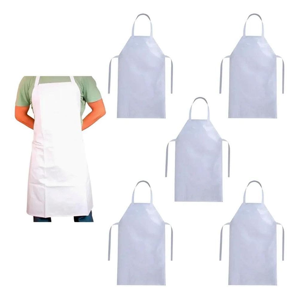 2X Kit 5 Avental De Pvc Cozinha Açougue Churrasqueiro Forrad