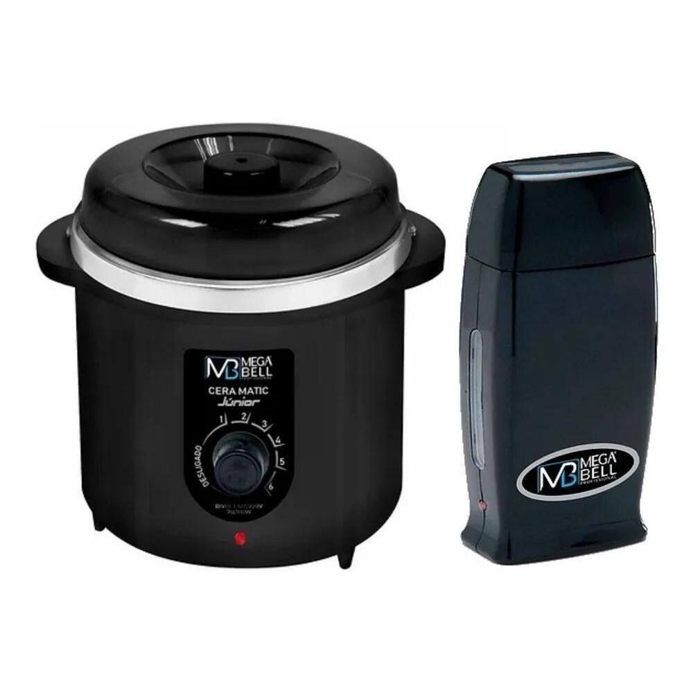 Kit Depilação Termocera 400G Preta + Aquecedor Cera Rollon