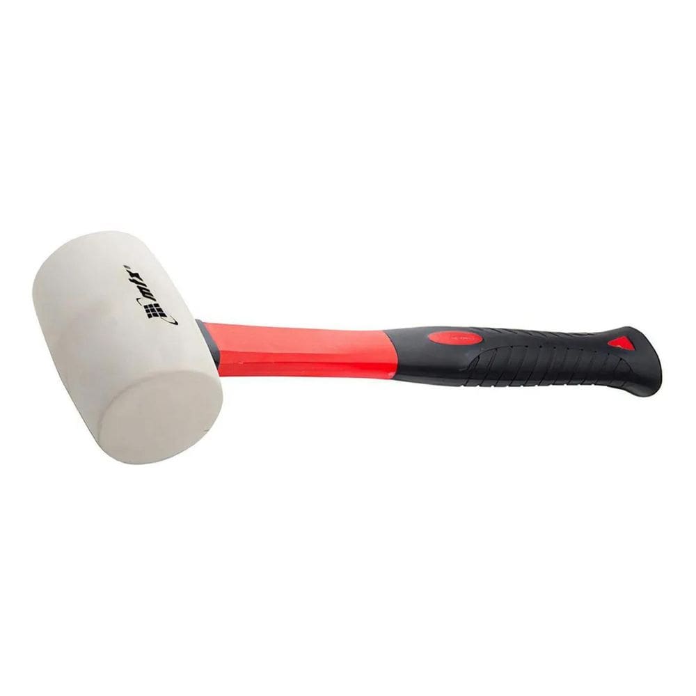 2X Martelo De Borracha Branca 50 Mm 225 G Cabo Fibra De Vidr