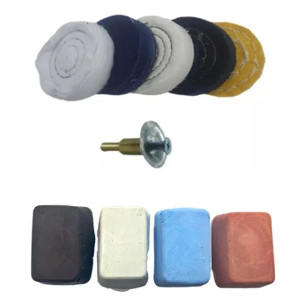 2X Kit Polimento Moto Roda Alumínio Inox Massas 10 Pçs