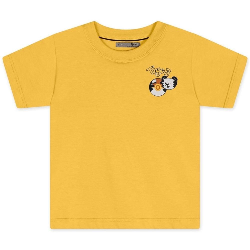 Camiseta Manga Curta Tigor T Tigre Poke Amarelo