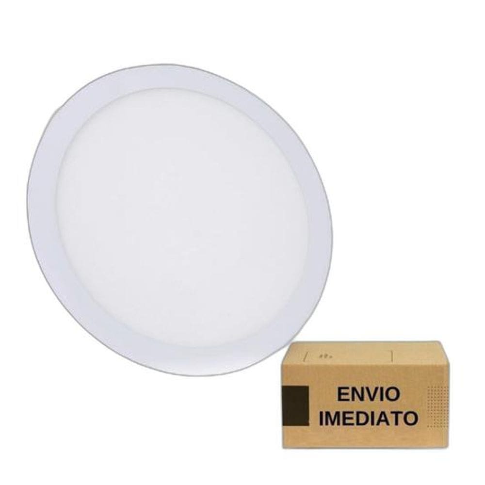 Painel Plafon Redondo 18W Frio - Alumínio/Policarbonato